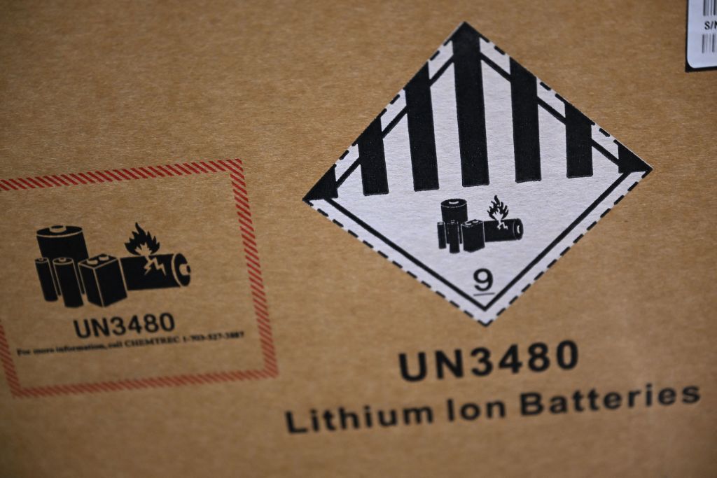 Lithium has become a critical mineral in green technologies, with lithium-ion batteries used to power electric vehicles, and to store wind and solar energy (Patrick T. Fallon/AFP via Getty Images)