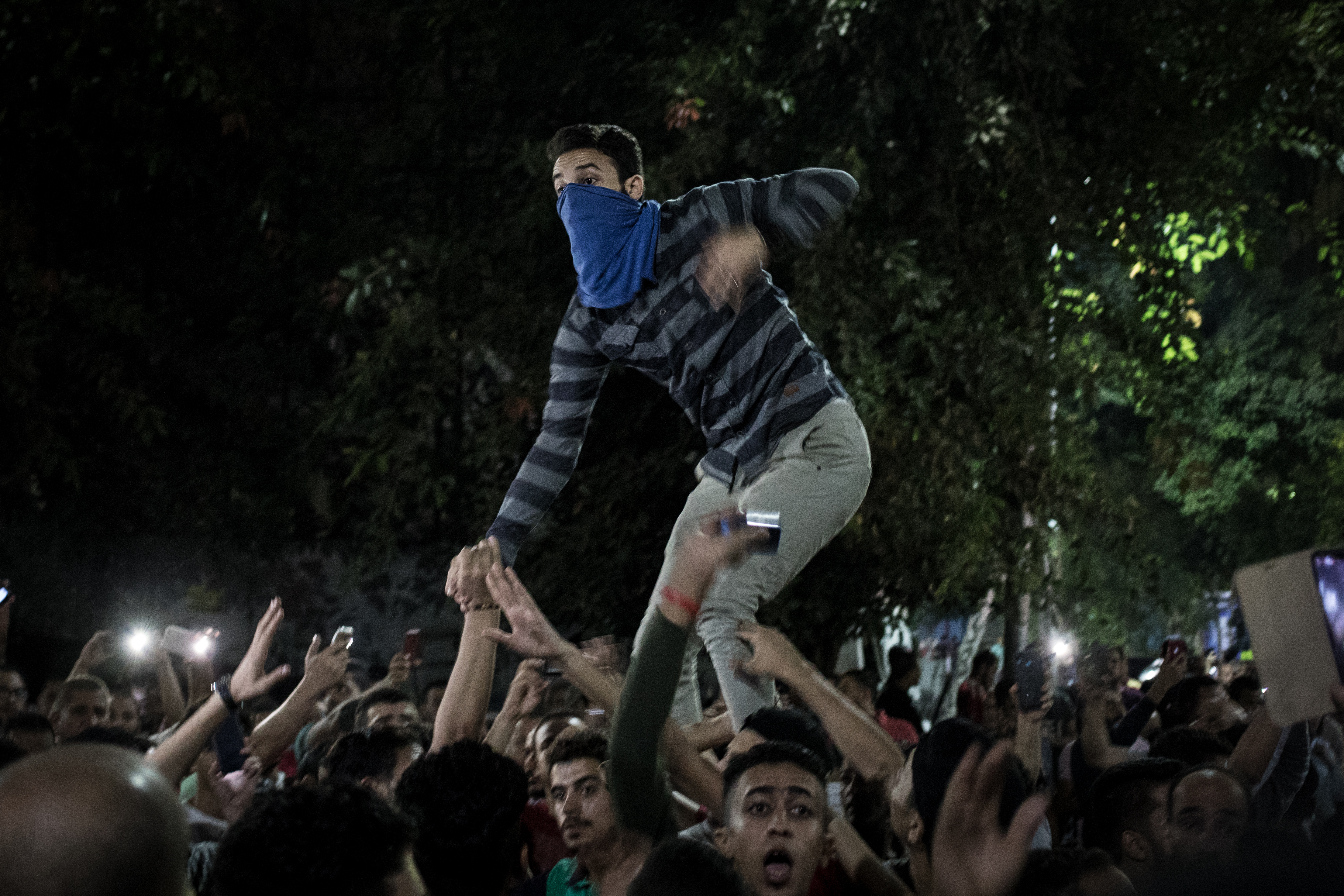 Anti-government protesters in Cairo, September 2019.
