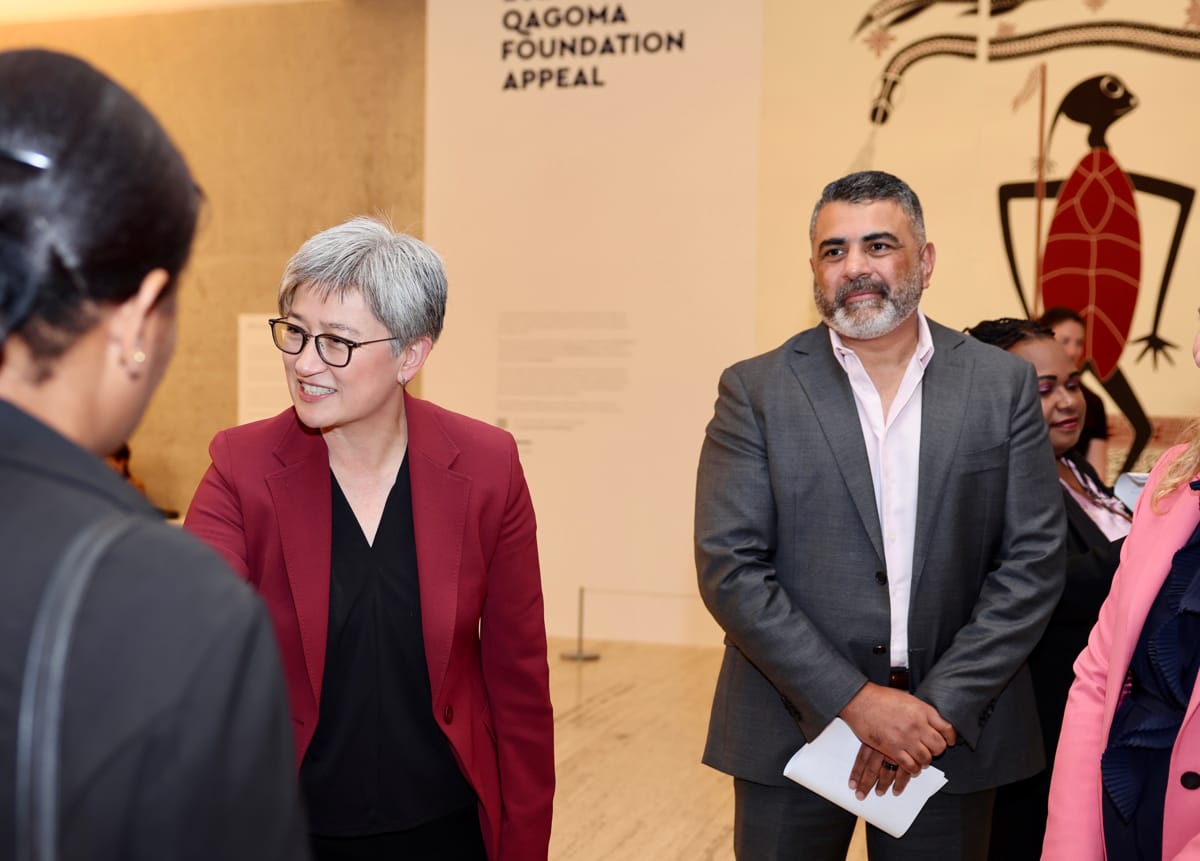 Justin Mohamed, Ambassador for First Nations People, with Penny Wong (Sarah Friend/DFAT) 