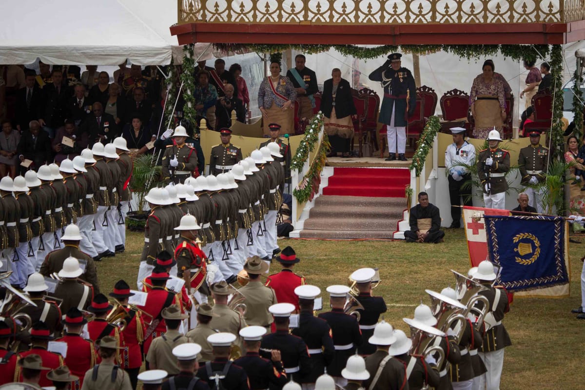 A military parade for the 2015 coronation of King Tupou VI, Nuku'alofa (Brittney Vito/US Marine Corps)