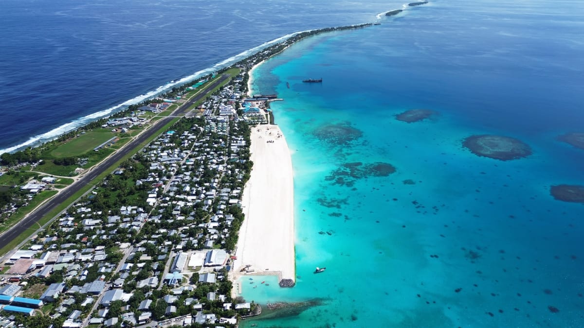 Funafuti, Tuvalu, with land reclamation works visible (TCAP/UNDP)
