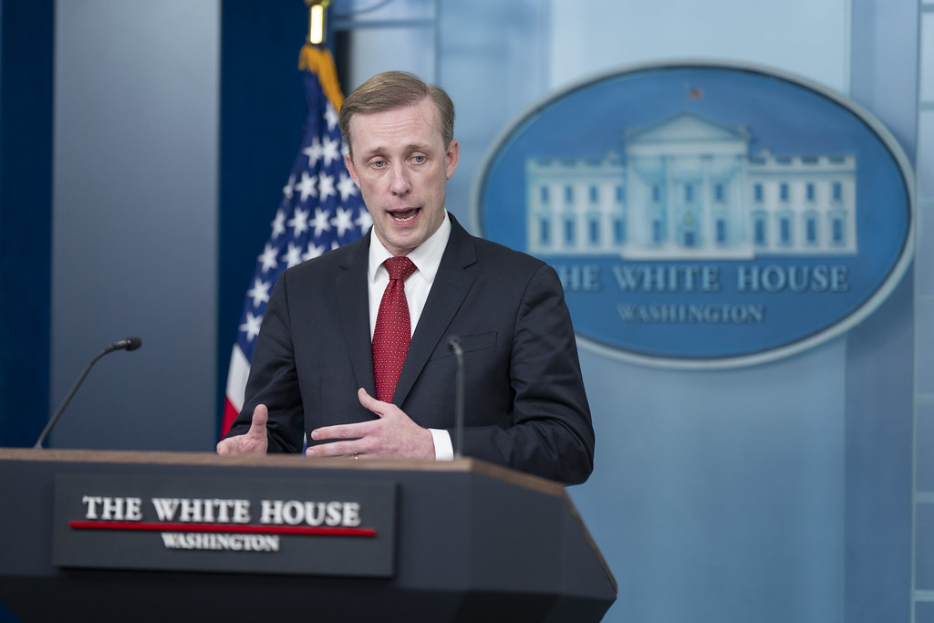 US National Security Advisor Jake Sullivan at a press briefing 1 October 2024 (Oliver Contreras/Official White House Photo) 