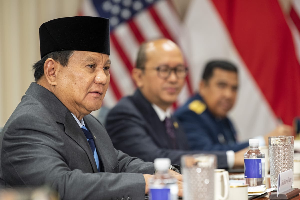 Prabowo Subianto in Washington last year (Alexander Kubitza/US Navy)