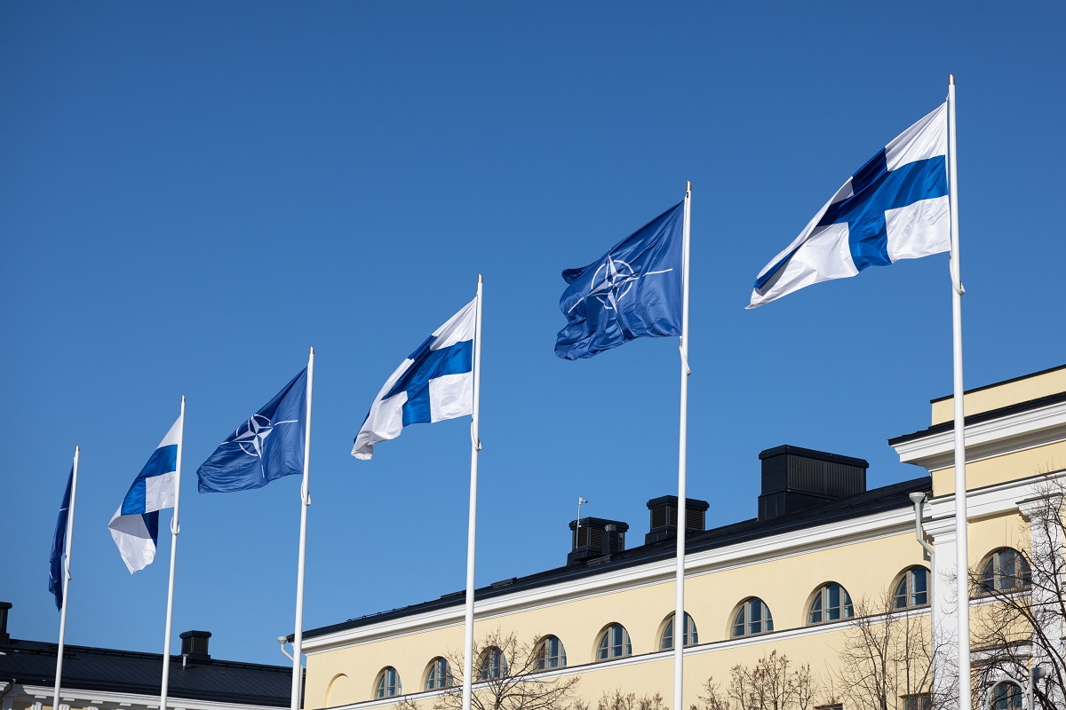 Finnish and NATO flags