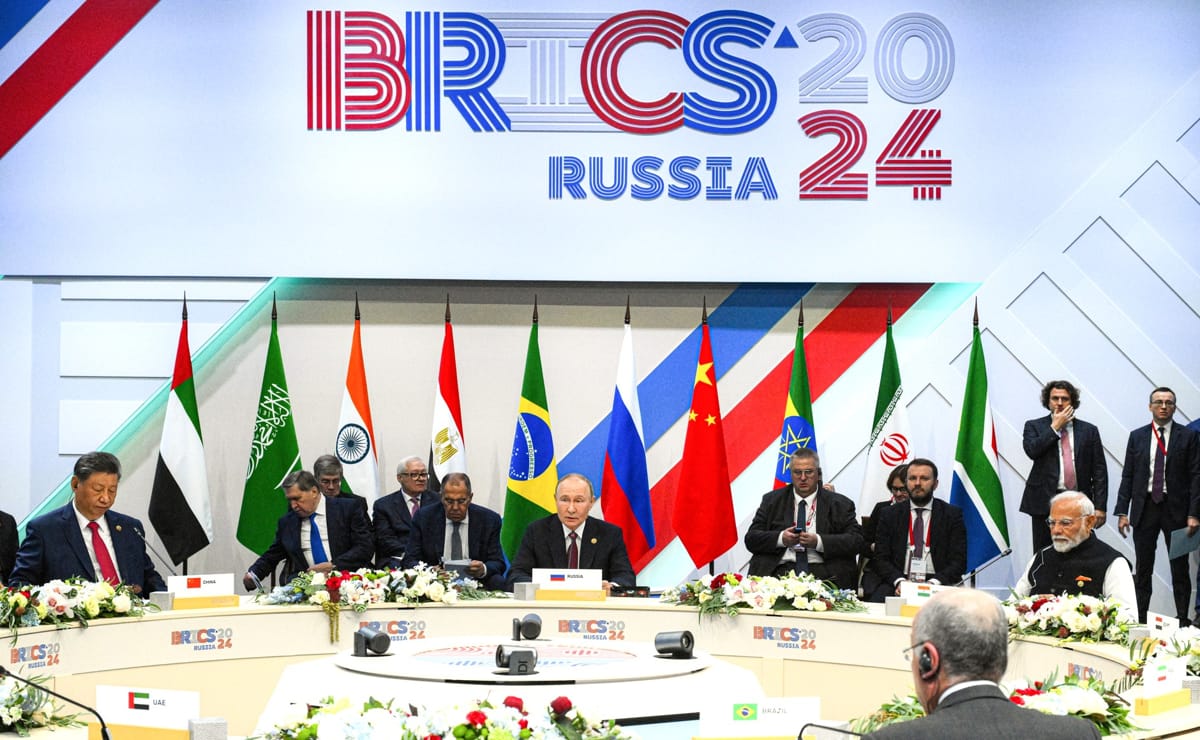 Vladimir Putin with Xi Jinping and Narendra Modi as host of the Kazan BRICS summit this month (Alexey Danichev, brics-russia2024.ru)