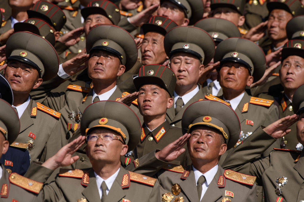The North Korean army counts among its ranks 1.3 million active soldiers, or 5 per cent of the population (Ed Jones/AFP via Getty Images)