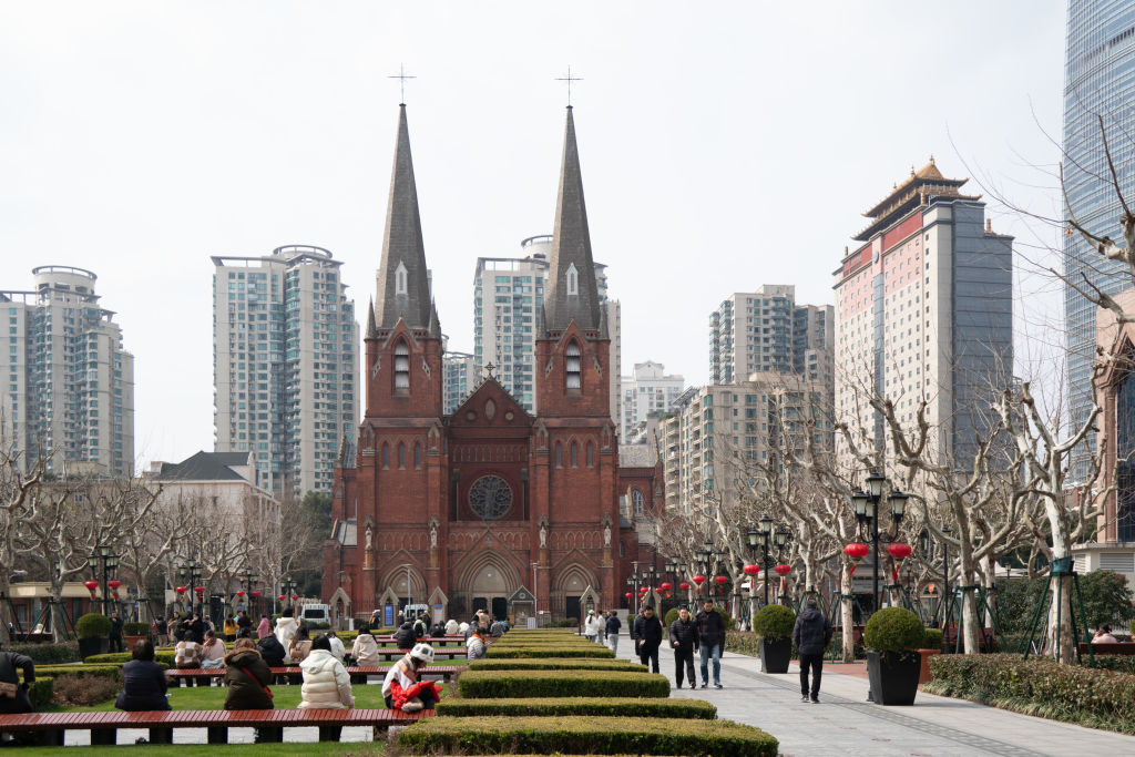 China is home to an estimated 12 million Catholics: Xujiahui Catholic Church in Shanghai (Costfoto/NurPhoto via Getty Images)