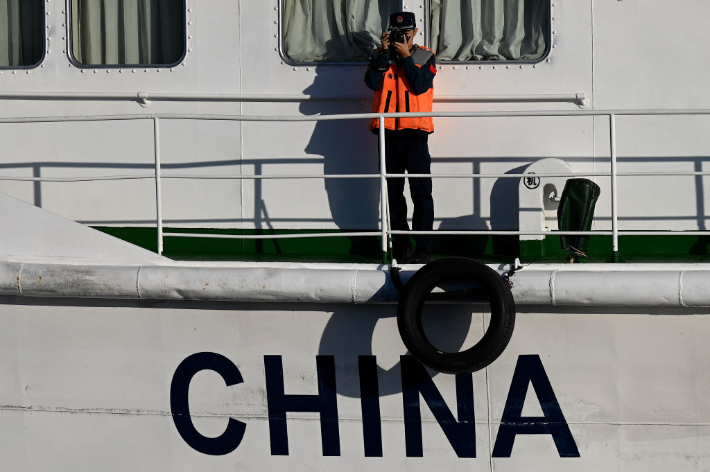 A China Coast Guard vessel in the disputed regions of the South China Sea (Jam Sta Rosa/AFP via Getty Images)