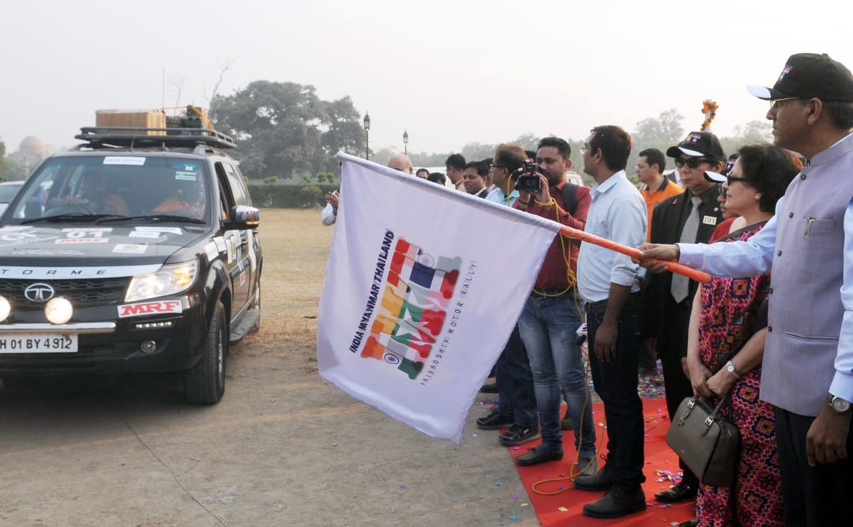 A car rally was held in 2016 to mark the India, Myanmar and Thailand friendship project and the ambition for the IMT Highway (India Ministry of Road Transport & Highways via Wikimedia Commons)