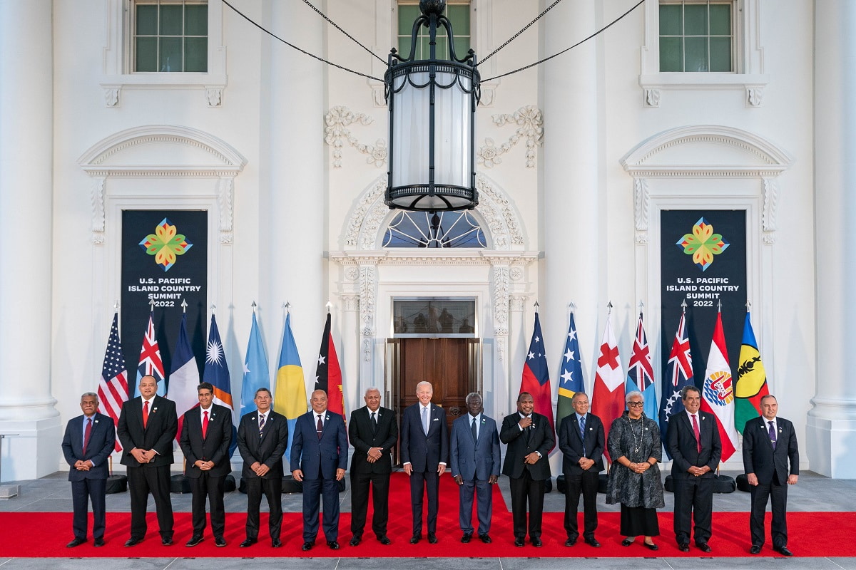 US President Joe Biden with leaders of the Pacific Island Country Summit at the White House, 29 September 2022 (Katie Ricks/White House)