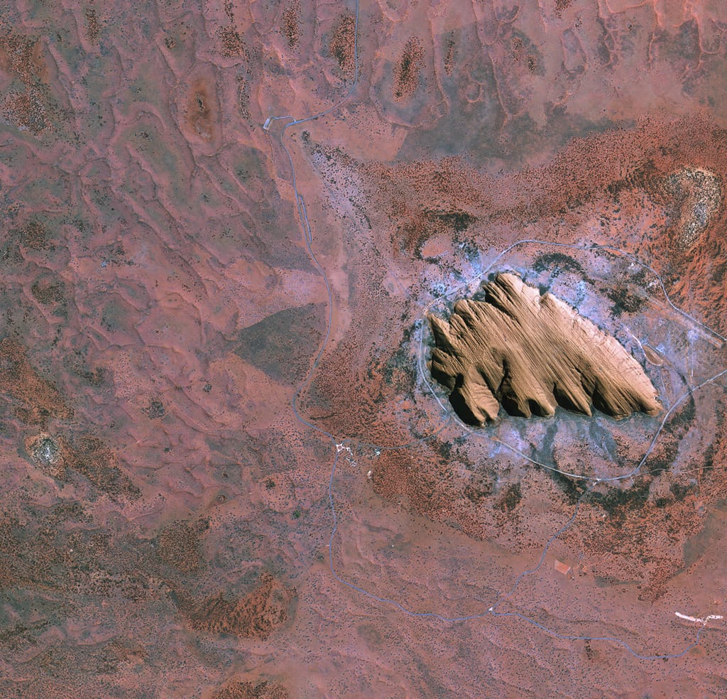 Uluru in the Australian outback is featured in this image from the Korean Kompsat-2 satellite (KARI/ESA)