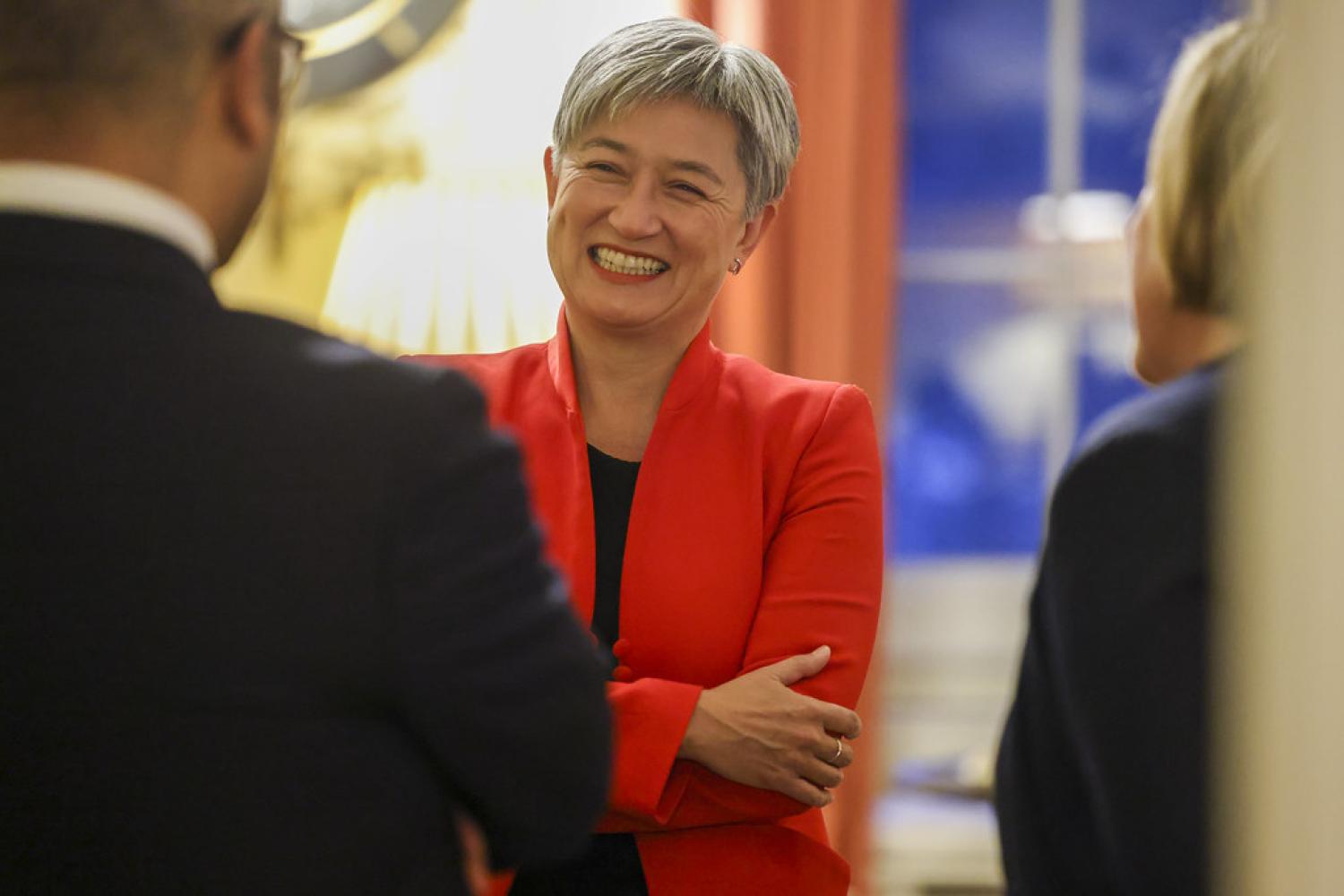 Australian Foreign Minister Penny Wong at the AUKMIN meeting, 10 Downing St, 2023. (Flickr/UK Government)