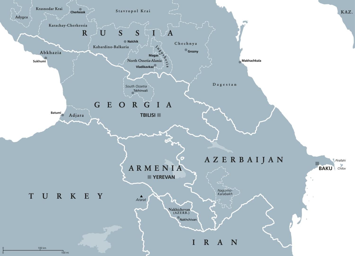 Disputed areas in the Caucasus region (Getty Images Plus)