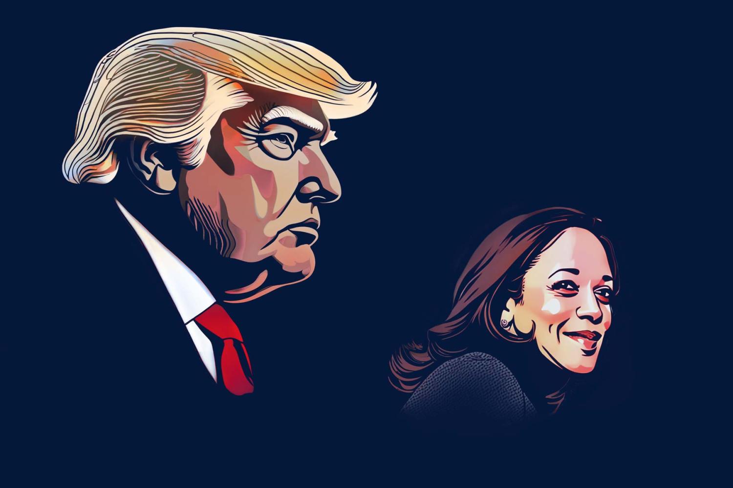 Former president Donald Trump has form as commander-in-chief and Vice President Kamala Harris has been President Joe Biden’s understudy (Stable Diffusion/Stephen Hutchings)