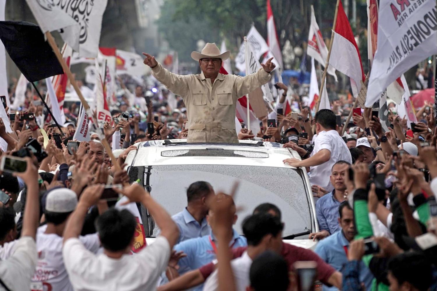 Prabowo Subianto is riding high as he prepares to finally take over the presidency after being twice defeated (Dimas Ardian/Bloomberg via Getty Images)