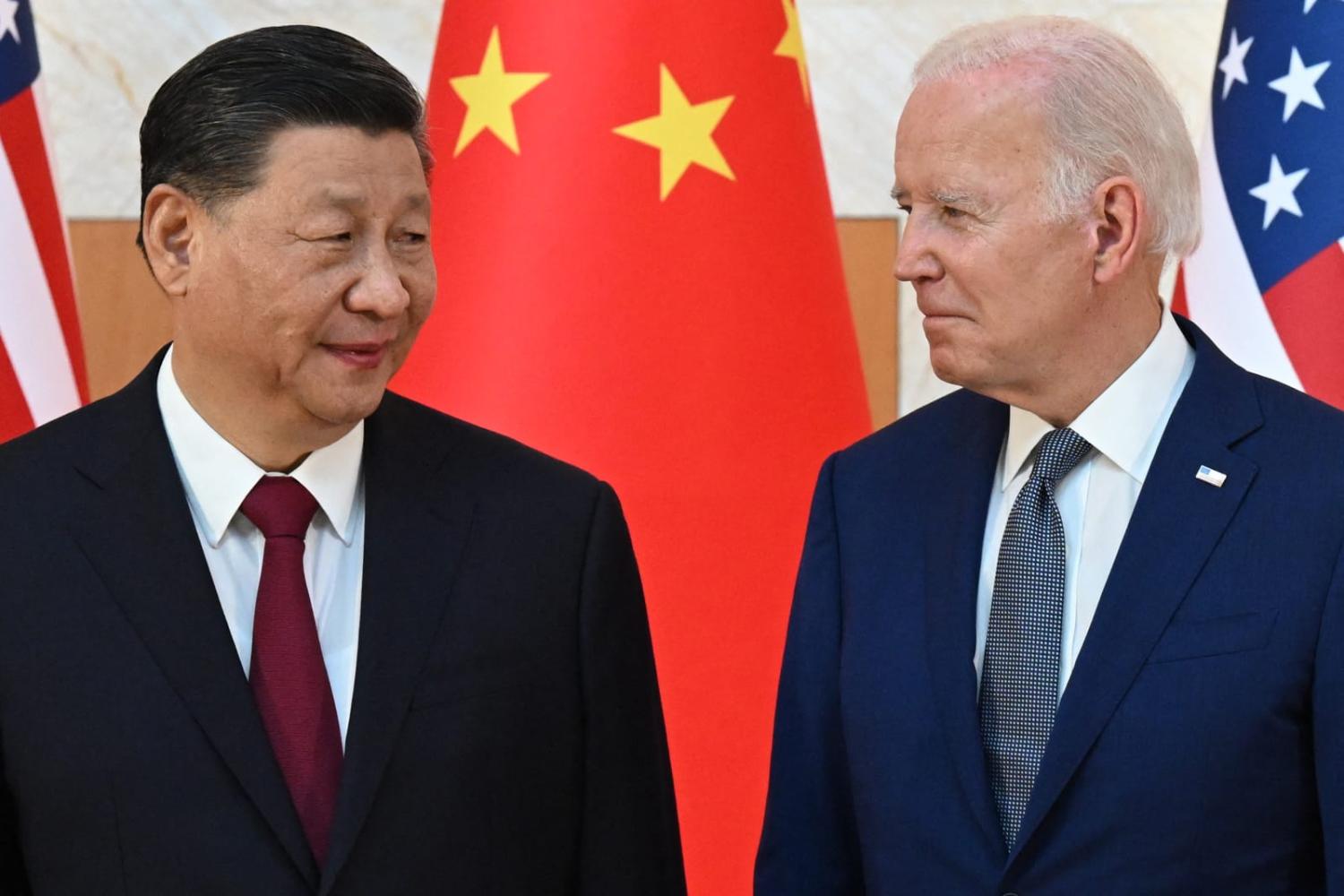 Xi Jinping and Joe Biden meeting on the sidelines of the G20 Summit in Bali, Indonesia, 14 November 2022 (Saul Loeb/AFP via Getty Images)