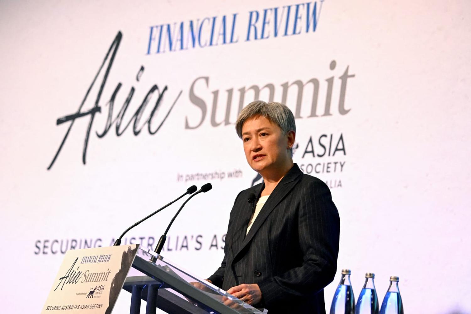 Foreign Minister Penny Wong didn’t spare her media host from criticism (William West/AFP via Getty Images)