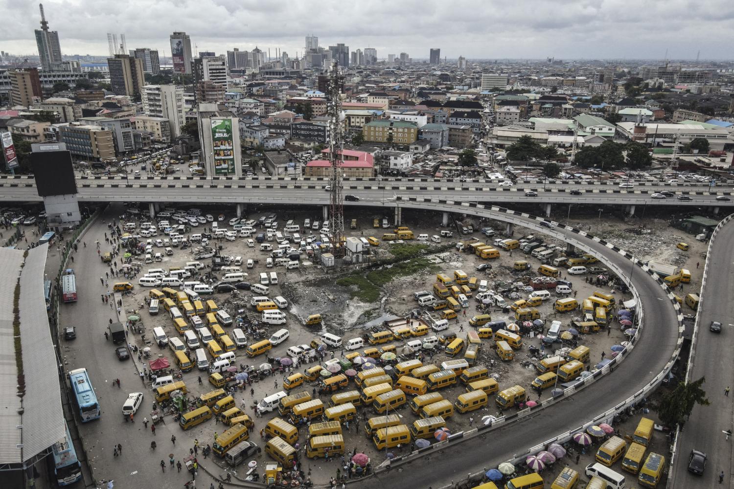 The Obalende bus terminus in Lagos, Nigeria, 24 September 2024 (Olympia De Maismont/AFP via Getty Images)