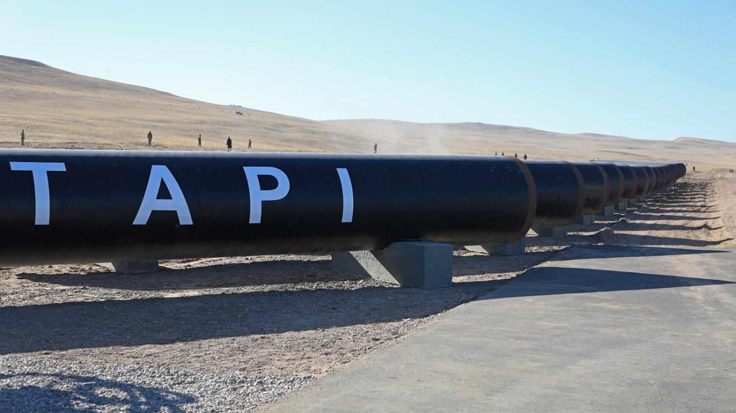 The inauguration ceremony of the TAPI pipeline project in the Tagtabazar district of Mary province, near the zero point between Turkmenistan and Afghanistan, 11 September 2024 (Mohsen Karimi/AFP via Getty Images)