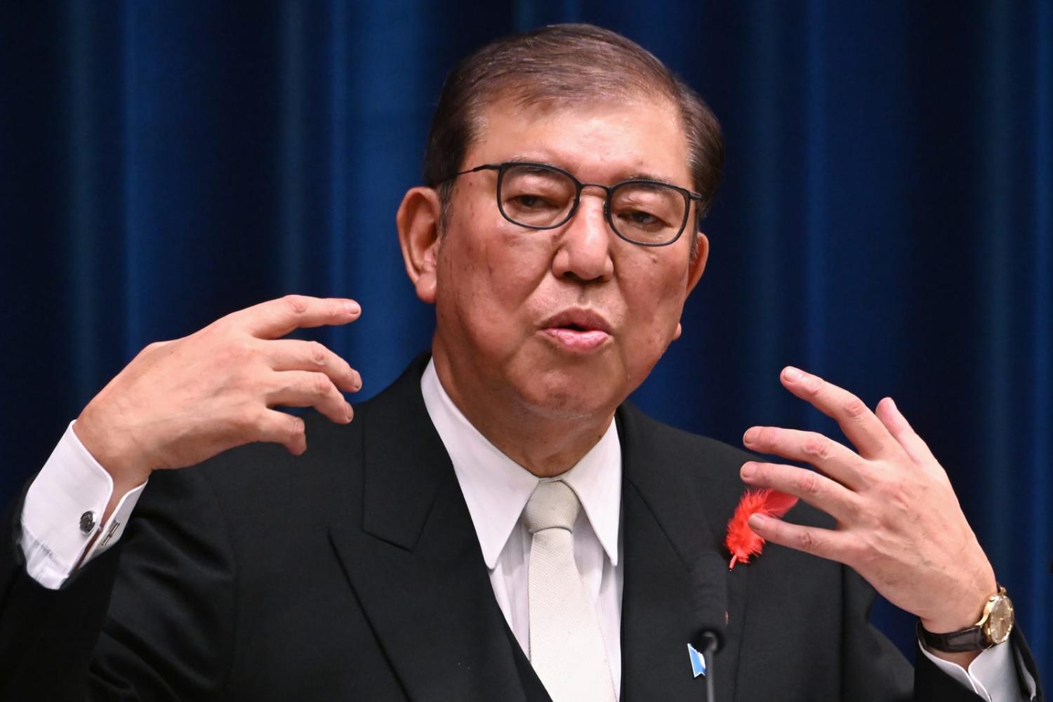 Japan's new Prime Minister Shigeru Ishiba speaks during a press conference in Tokyo, Japan on 1 October 2024 (Yuichi Yamazaki via Getty Images)