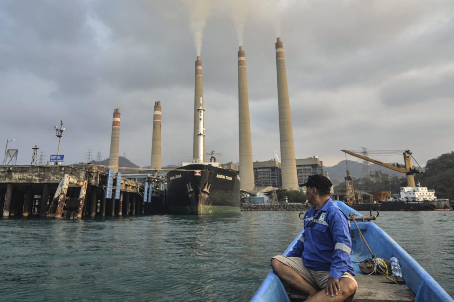 The Suralaya coal-fired power plant in Cilegon, Indonesia's Banten province (Ronald Siagian/AFP via Getty Images)