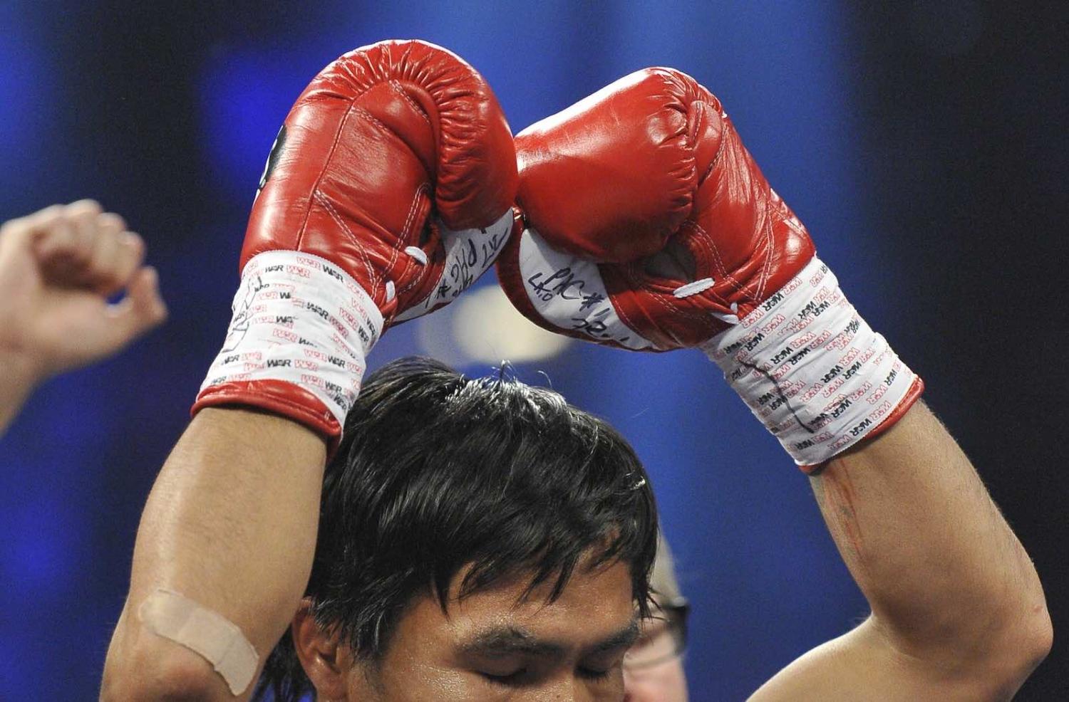 Manny Pacquiao, earlier in his boxing career, in Las Vegas, United States (Joe Klamar/AFP via GettyImages)