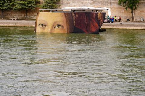 Artwork along the River Seine, Paris. The Opening Ceremony of the Paris 2024 Olympic Games takes place on Friday 26 July, along the River Seine. Picture date: Monday 22 July 2024 (Photo by Mike Egerton/PA Images via Getty Images)