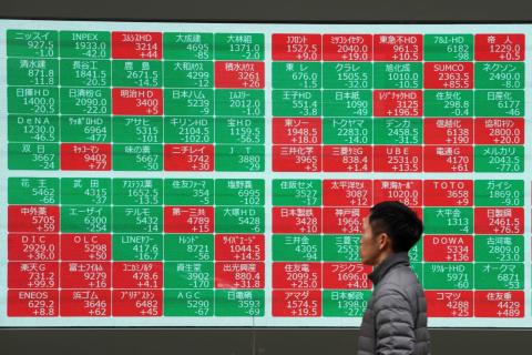 Outside the Tokyo Stock Exchange (Kazuhiro Nogi/AFP via Getty Images)