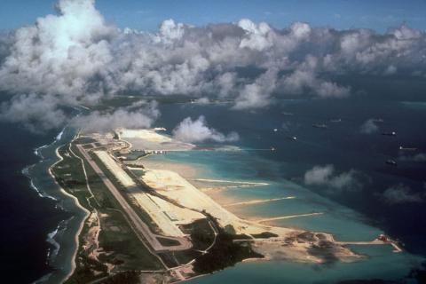 Early views of construction of the runway and naval facility at Diego Garcia (Corbis via Getty Images)