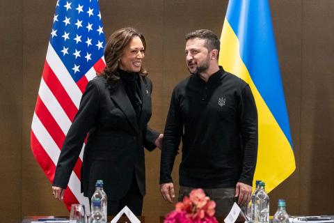 A Harris administration will have little time to decide whether it really wants Ukraine to defeat Russia (Alessandro Della Valle/Pool/AFP via Getty Images)