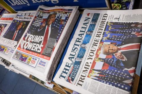 Foreign affairs and international security is one area where men dominate news and opinion coverage (David Gray/AFP via Getty Images)